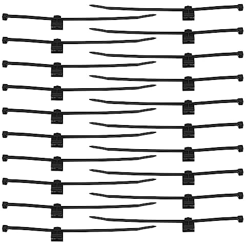 The Lord of the Tools 20PCS Cable Tie Mounts & 20PCS 20cm Cable Ties Plastic Zip Tie Bases Holders Wire Tie Edge Mounting Clips Fasteners Organisers for Cable Management Black Cover