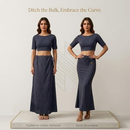 Image of Women's Saree Shapewear - Slim Fit Stretchable Petticoat for Sarees | Comfortable Waistband | Body Shaping Underskirt