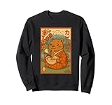 Vintage Capybara Eating Ramen Japanese Aesthetic