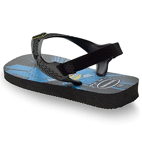 Chinelo Herois, Havaianas, Bebê Unissex, Preto/Preto, 17/18
