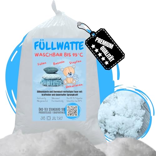 Nurtextil24 Füllwatte waschbar 1kg 3kg 5kg 10kg Kuscheltiere Kissenfüllung Füllmaterial Bastelwatte Stopfwatte - Faserbällchen 4kg