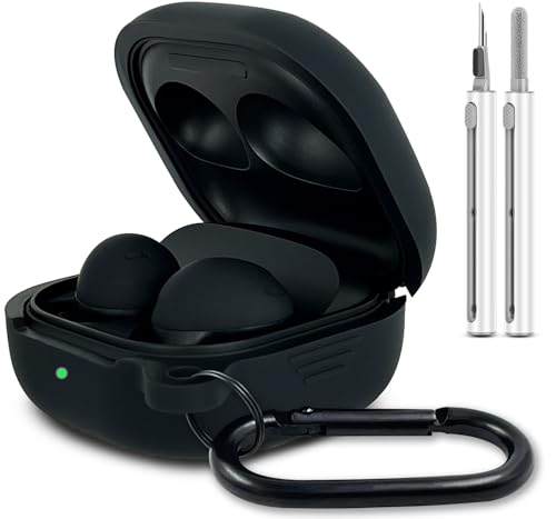 Silicone Case for Samsung Galaxy Buds FE, 2 Pro, 2, Pro, Live with Cleaner Kit (Black)