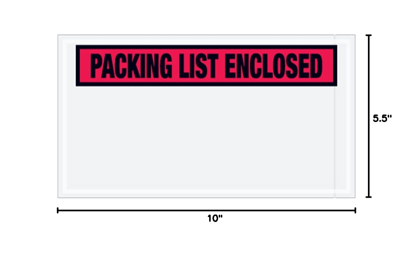 Aviditi PL446 Panel Face Envelope, "Packing List Enclosed", 5-1/2" Length x 10" Width, Red (Case of 1000)
