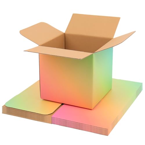 DEZIBOX 6x6x6 Shipping Boxes Small Set of 30, Gradient Corrugated Cardboard Box, Mailing Boxes for Packaging Small Business