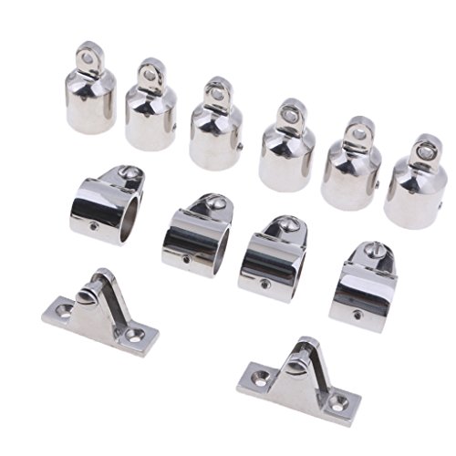 Embout à charnière de pont 22mm argenté Sharplace pour quincaillerie de bateau (16pcs)