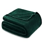 Exclusivo Mezcla Fleece Blanket Double Size for Bed, Super Soft and Warm, All Season Use, Cozy, Plush, Lightweight, 230x168 CM, Forest Green