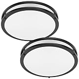 TOBUSA 36W 3600lm Super Bright LED Ceiling Light Fixtures, Modern Black Flush Mount Ceiling Lights D
