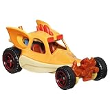 Mattel Hot-Wheels Character Cars Die-Cast Vehicle - HDM87 ~ Crash Bandicoot Dune Buggy Car, Yellow