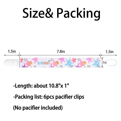 Image of ALVABABY Baby Pacifier Clips Paci Universal Holder Leash Pacifier Clip Binky Holder for Teether Soothie 6 Pack 6DBP06