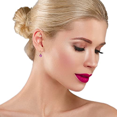 Image of AVORA 10K Yellow Gold Crystal Ball Lever-back Drop Earrings