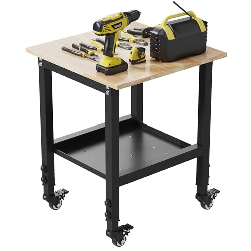 24 Heavy Duty Workbench 1200 lb Capacity Rubber Wood Top