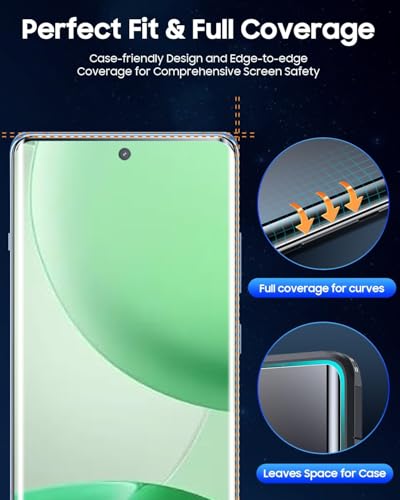 Image of Advanced HD+ UV Tempered Glass Screen Protector For Tecno Phantom X2 / X2 Pro (6.8 Inch, Pack of 1) Full Adhesive UV Curved Screen Guard, Case Friendly with installation kit & Guide