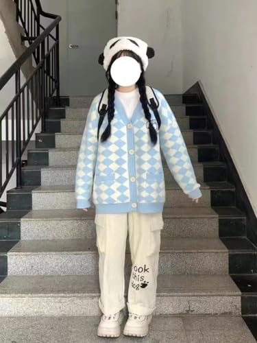 Japanese Cartoon Letter Embroidery Preppy Pants Casual Y2k Aesthetic High Waist Pocket Harajuku Casual Loose Trousers4