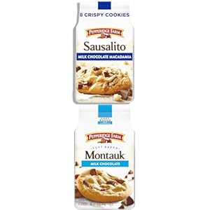 Pepperidge Farm Sausalito Crispy Milk Chocolate Macadamia Nut Cookies, 7.2 OZ Bag (8 Cookies) and Pepperidge Farm Montauk Soft Baked Milk Chocolate Chunk Cookies, 8.6 Oz Bag (8 Cookies)