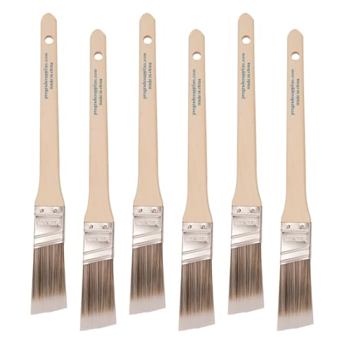 Vermeer Paint Brushes - 6-Pack - 1' Angle Sash Brushes for All Latex and Oil Paints & Stains - Home...