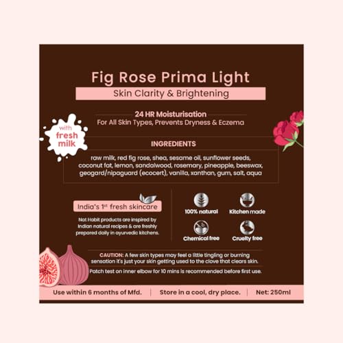 Image of Nat Habit Fresh Whipped Body Lotion, Fig Rose PrimaLight Fresh Malai Lotion, For Skin Brightening & 24HR Moisture Protection, 250 ml (Pack of 1)