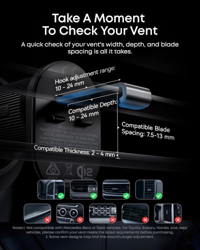 Image of Anker Prime MagSafe Car Mount Charger, Qi2 25W Certified Wireless Car Charger with AirCool, Strong Magnets, Air Vent Mount for iPhone 17-12 Series