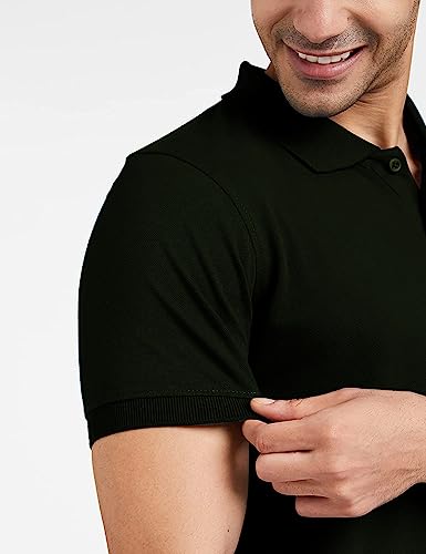 Image of Mitaha Half Sleeve Cotton Lycra Regular Fit Men's Polo with Button, Casual wear Polo Collar t-Shirts Half-Sleeve Polo Shirts.