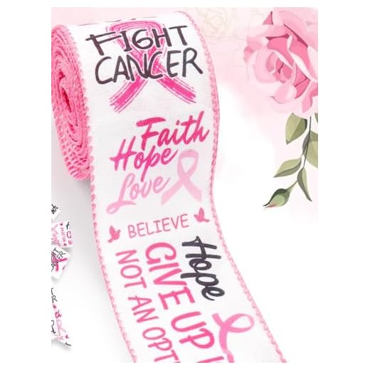 2.5 Inch x 10 Yards Breast Cancer Awareness Wired Edge Ribbon Pink Ribbon Breast Cancer Burlap Ribbons Fight Cancer Fabric Ribbons for Wreath DIY Crafting Gifts Wrapping Party Decorations