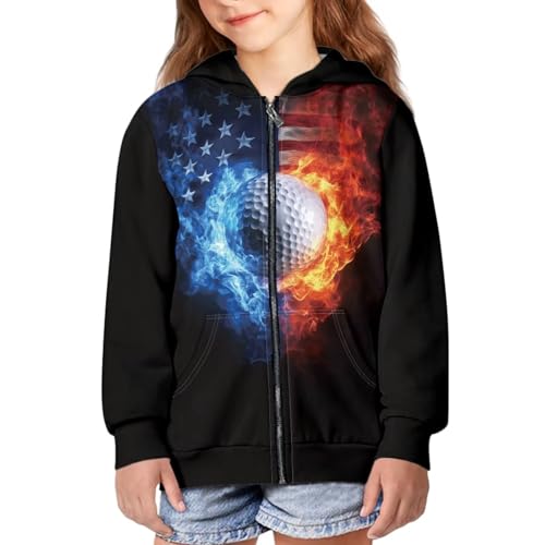 Image of Coloranimal Unisex Girls Boys Long Sleeve Casual Hoodies & Sweatshirts Tops Kids Zip Up Jacket Coat Age 6-16 Year