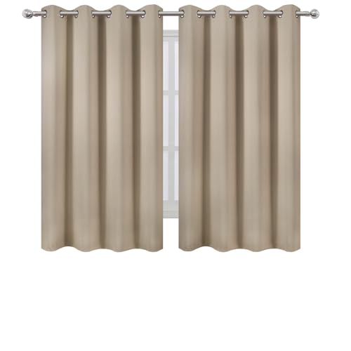 Image of LEMOMO Khaki Thermal Blackout Curtains /52 x 54 Inch /Set of 2 Panels Room Darkening Curtains for Bedroom