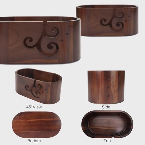 Image of Wooden Yarn Bowls For Crocheting, Large Size Handmade Storage Crochet Yarn Holder For Crocheting And Knitting Lovers (brown)