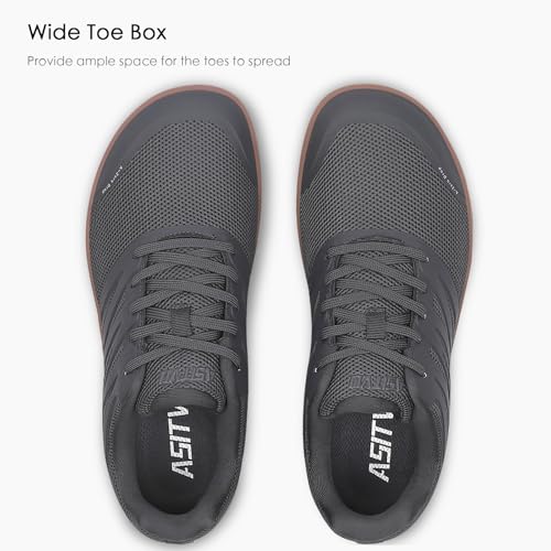 Image of ASITVO Wide Men's Barefoot Zero Drop Sole Minimalist Width Toe Box Walking Shoes Sneakers TPU Toe No-Sew Upper