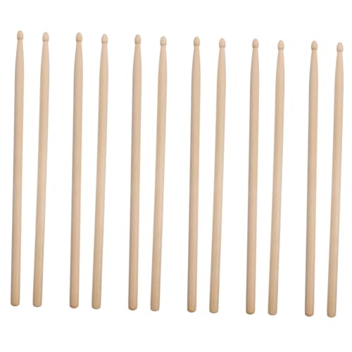 Baquetas profesionales Kisangel, 6 pares, construcción en madera de arce, agarre cómodo para baterías acústicas y electrónicas miniatura 1