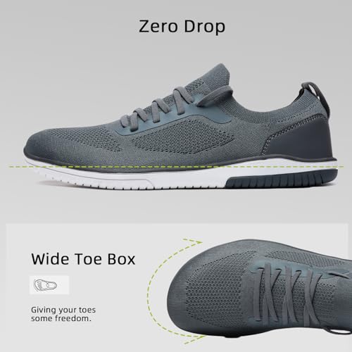 HSQ Slip-on Barefoot Shoes Men Minimalist Wide Toe Zero Drop Walking Shoes Lightweight Barefoot Feel & Breathable for Walking Running All Day Wear2