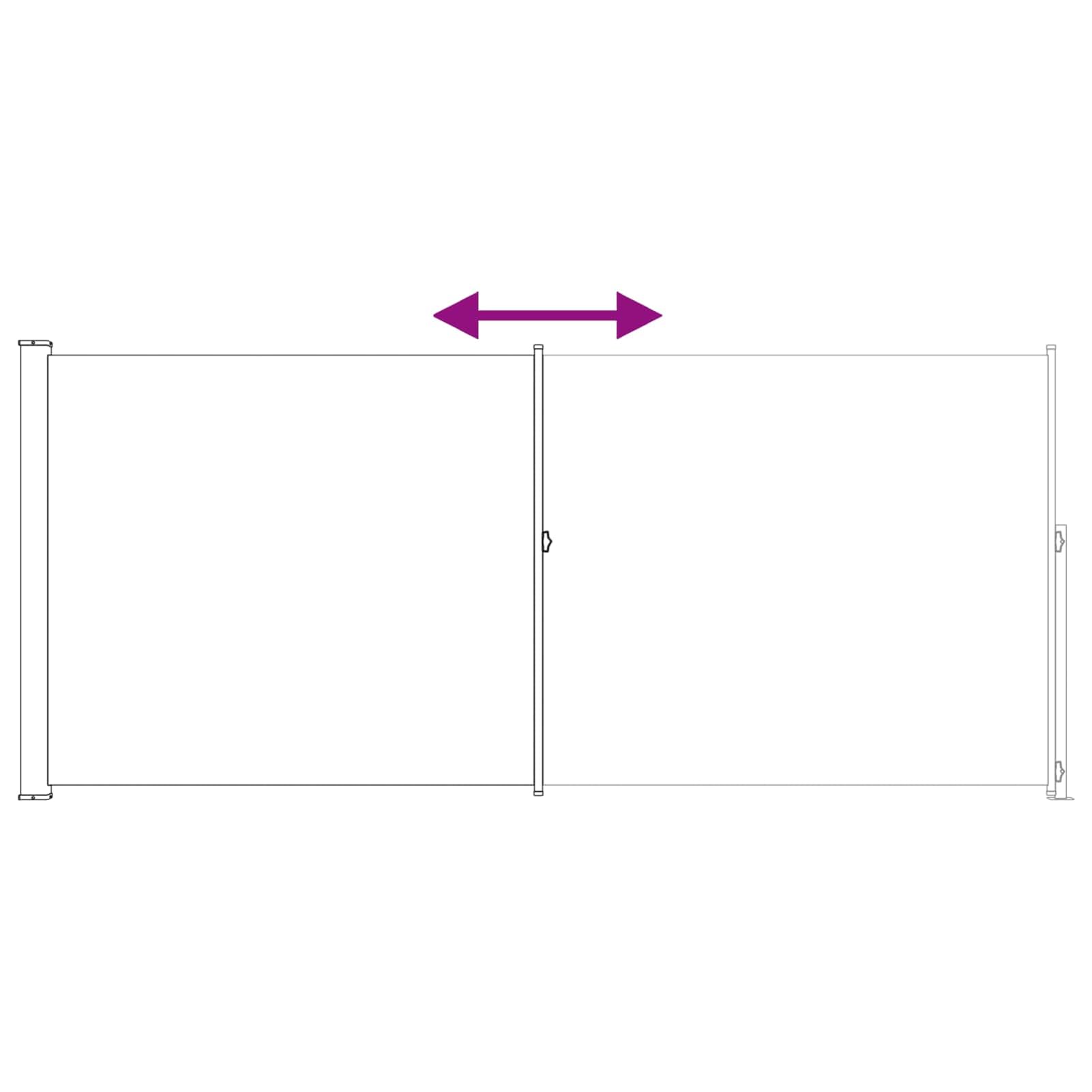 Markiza boczna w kolorze taupe, 600 x 200 cm, poliester, stal, zwijana | Odporna na promieniowanie UV, wodoodporna, automatycznie zwijana, w zestawie zestaw montażowy