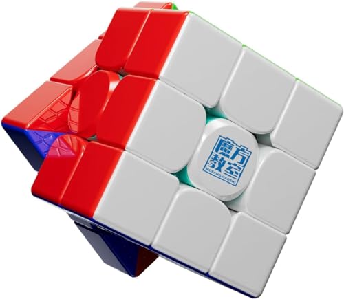 Moyu RS3M V5 2023 Ball Core UV Coated 3x3 SpeedCube con caja de exhibición en forma de robot, rompecabezas de 3 x 3 x 3 pulgadas, sin calcomanías, RS3M V5 MagLev Master Cube (MagLev + ropa mágica de