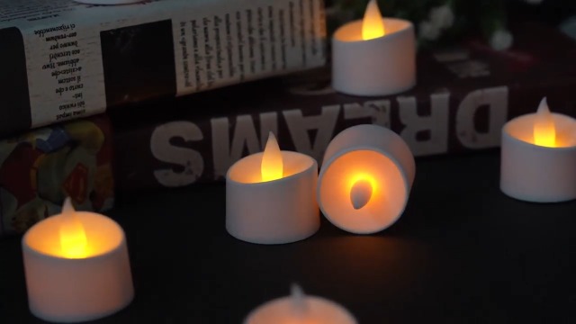 Image of White Flameless Tea Lights - 12 Pack Modern LED Candles for Minimalist Home Decor, Spa Bathroom & White Wedding Centerpieces (White Base, 12 Pack)