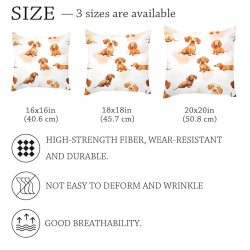 Fundas de cojín de perro salchicha para tardes de sofá confortables en el salón 7