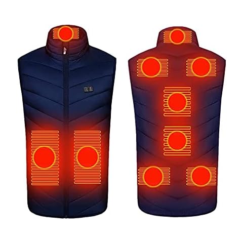 2022 New Heated Vest Heating Jacket for Women/ Men 9 Heating Zones Heated Gilet Body Warmer Electric USB Rechargeable Winter Thermal Vest Heated Waistcoat Windproof Vest Lightweight Cover