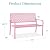 Best Choice Products Outdoor Bench 2-Person Metal Steel Benches Furniture for Garden, Patio, Porch, Entryway w/Geometric Backrest, 790lb Capacity - Pink