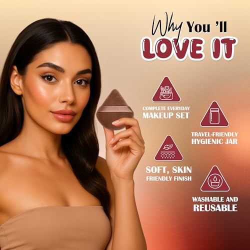 Image of Fashion Colour Just Dab!! 12PCS Makeup Sponge Set | Beauty Blender, Powder Puff & Cushion Puff | Foundation, Concealer & Powder Applicators | Soft, Flexible & Reusable | All Skin Types (03)