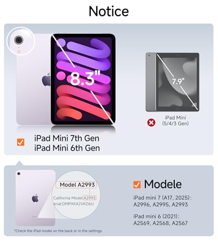Image of SMARTDEVIL 2 Pack Screen Protector for iPad Mini 7th /6th (8.3 Inch, 2024 /2021) with Easy-Install Tray[Military Grade Shatterproof] 9H+ Hardness Tempered Glass, HD Clarity, Dust & Bubble Free