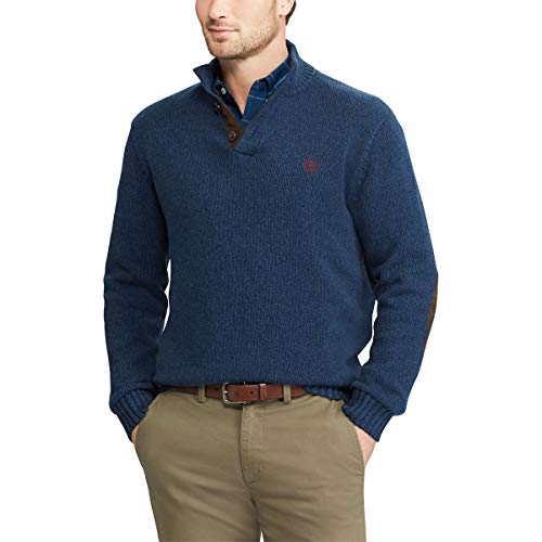 Chaps Men's Kent Button Mockneck Sweater (Navy Twist, Small)