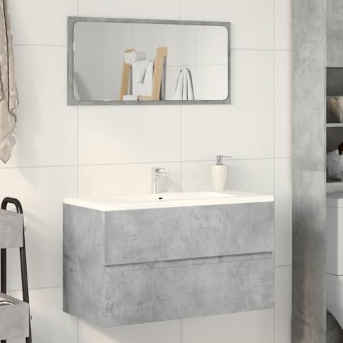 Muebles de baño de diseño actual en madera de ingeniería gris hormigón 4