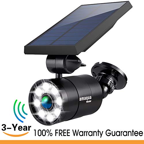 Solar Motion Lights Outdoor 9-Watt(110W Equ.) 1400-Lumen Aluminum Solar Spotlights Flood Security for Garden Driveway Garages Doorways Decks and Porches, 2-Year 100% FREE Warranty Guarantee(Black)