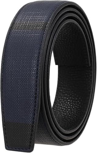 Men's Leather Ratchet Belt Strap without Buckle, Men's Belt 3.5cm Cowhide Lychee Pattern Casual Breathable Belt