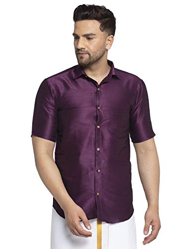 Image of SAIFOO Men's Classic Silk Ethnic Shirt.