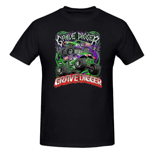 T-shirt Grave Digger Monster Jam noir haut graphique mignon original