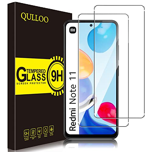 QULLOO Verre Trempé pour Xiaomi Redmi Note 11/Note 11s, Protecteur D'écran Ultra Résistant Dureté 9H Film Protection Écran pour Xiaomi Redmi Note 11/Note 11s-2 Pièces Cover