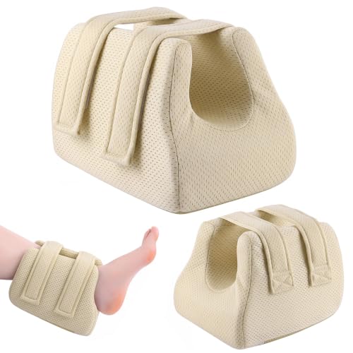 Image of Novabright 2 Pcs 3D Heel Protectors Foot Wedge Pillows Support Boot Bed Sore Pillow for Pressure Sores Bedridden Patients Relief Pressure Ankle Ulcers (Skin Color)