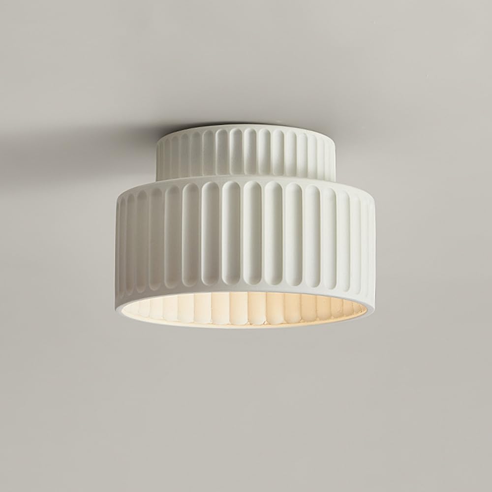 HXYSXHJUO Nordic Ceiling Light Ribbed Semi Flush Mount Lamp Hallway Lighting Fixture, Modern Close to Lights E27 Mini Chandelier for Bedroom Entryway Corridor