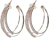 IngeniosoWomen's Pierced Large Hoop Earrings Chic Ear Hoop Dangle Earrings, Rose