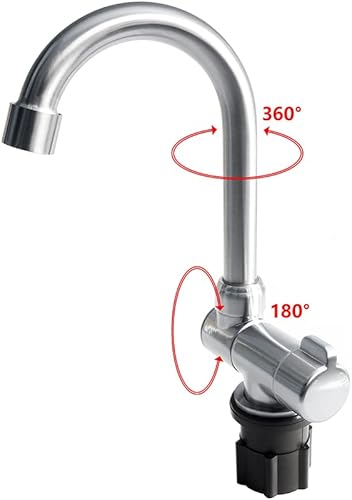 Miniatura 2 de Grifo de rotación para cocina fría y caliente, plegable, para caravana, baño, barco, cubierta, camper