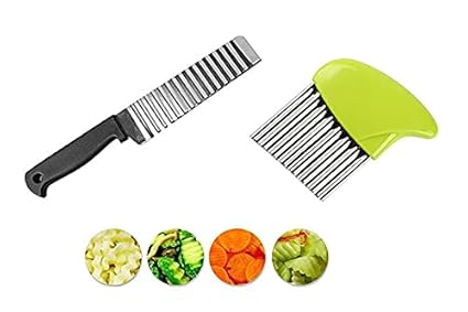 S.B.ANJALI SHALU BHAI Potato Chips French Fries Wave Patterns Slicer Cutter etc uses 2 Different Shape Set.(Kitchen Tool)