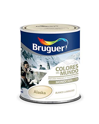 Bruguer Colores del Mundo Pintura para paredes monocapa Alaska Blanco Luminoso750 ml